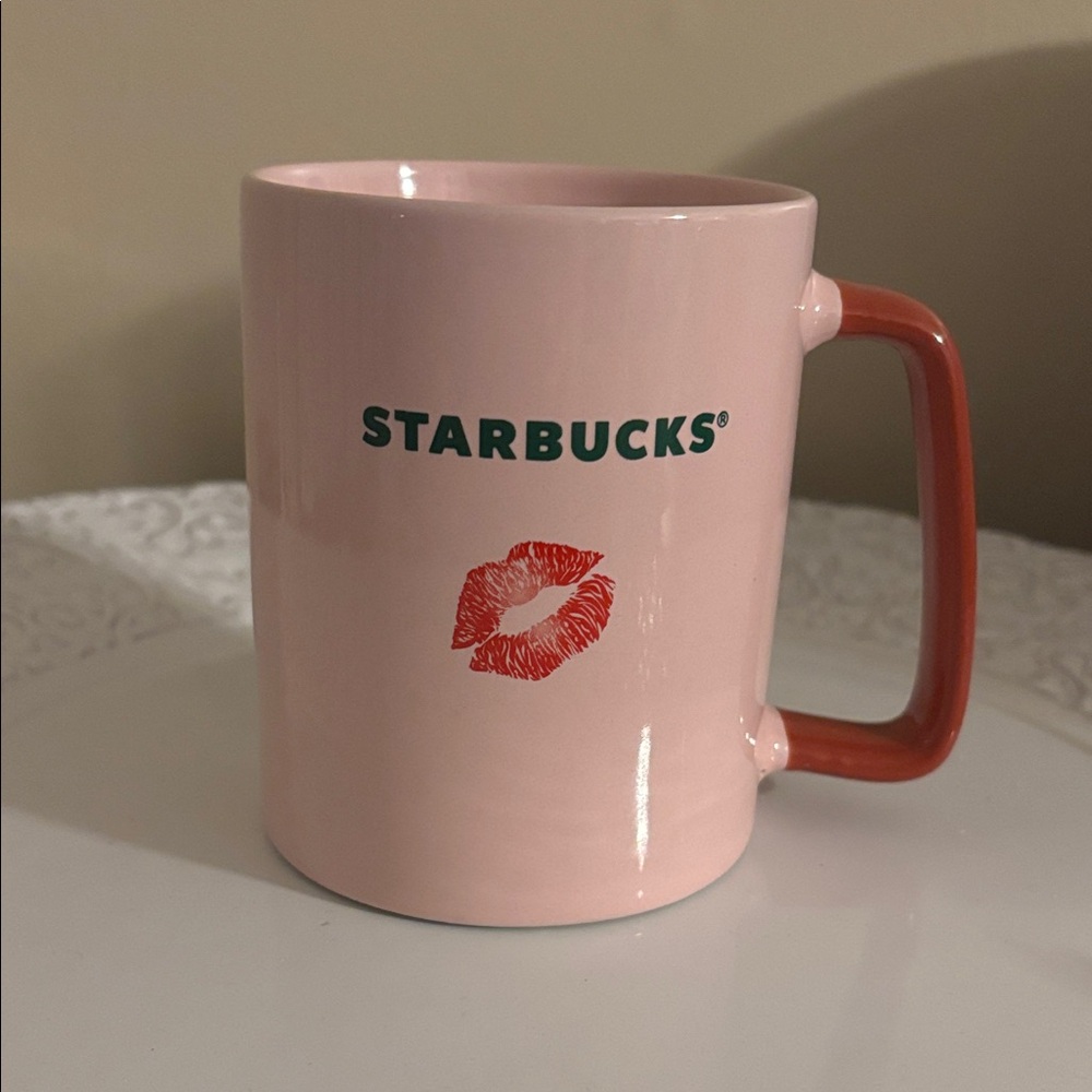 Starbucks Pink Cup with Red Handle